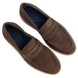 Vyriški „Real Full Suede“ užsegami mokasinai, rudi, stilingi, laisvalaikio, klasikinio stiliaus, patogūs.