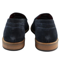 Vyriški „Real Full Suede“ užsegami mokasinai, tamsiai mėlyni, laisvalaikio, klasikinio stiliaus, patogūs.