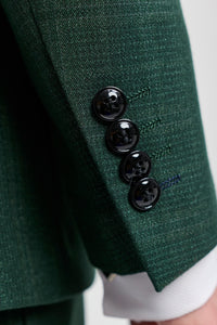 Leo - vyriškas žalias trijų dalių languotas kostiumas