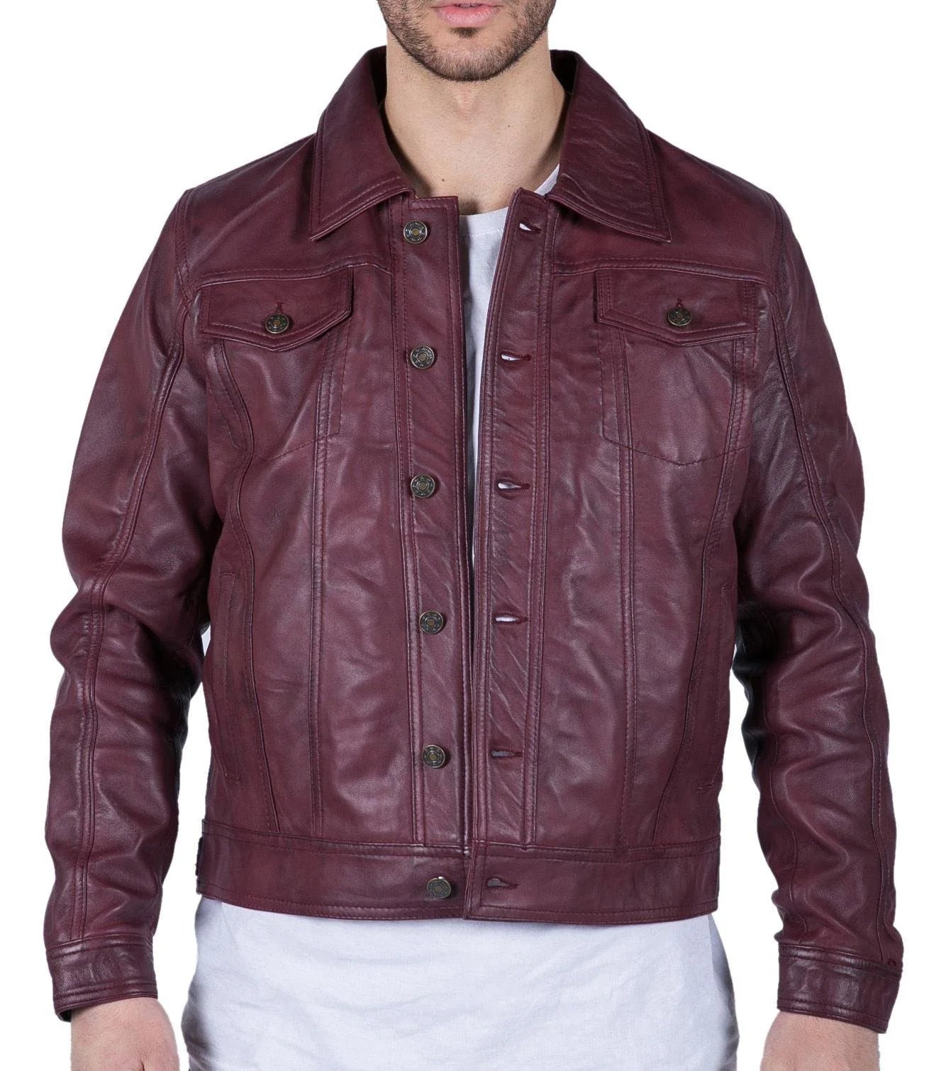 Vyriškas odinis švarkas, bordo spalvos, vyno spalvos, retro stiliaus, klasikinis, odinis.