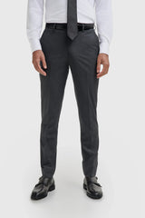 Malibu - vyriškas tamsiai pilkas tekstūruotas trijų dalių kostiumas