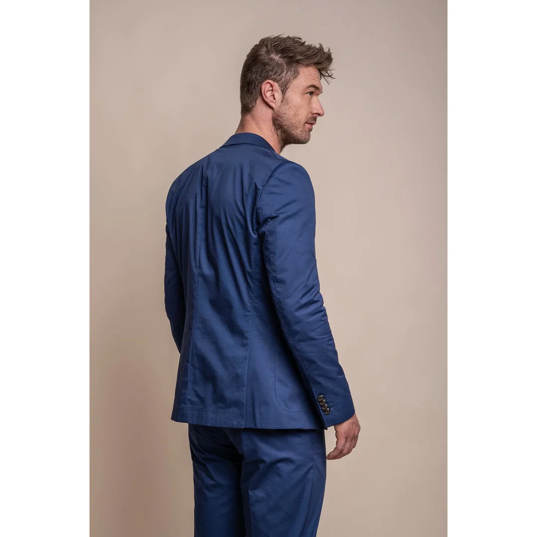 Mario - vyriškas vasarinis mėlynas elegantiškas švarkas
