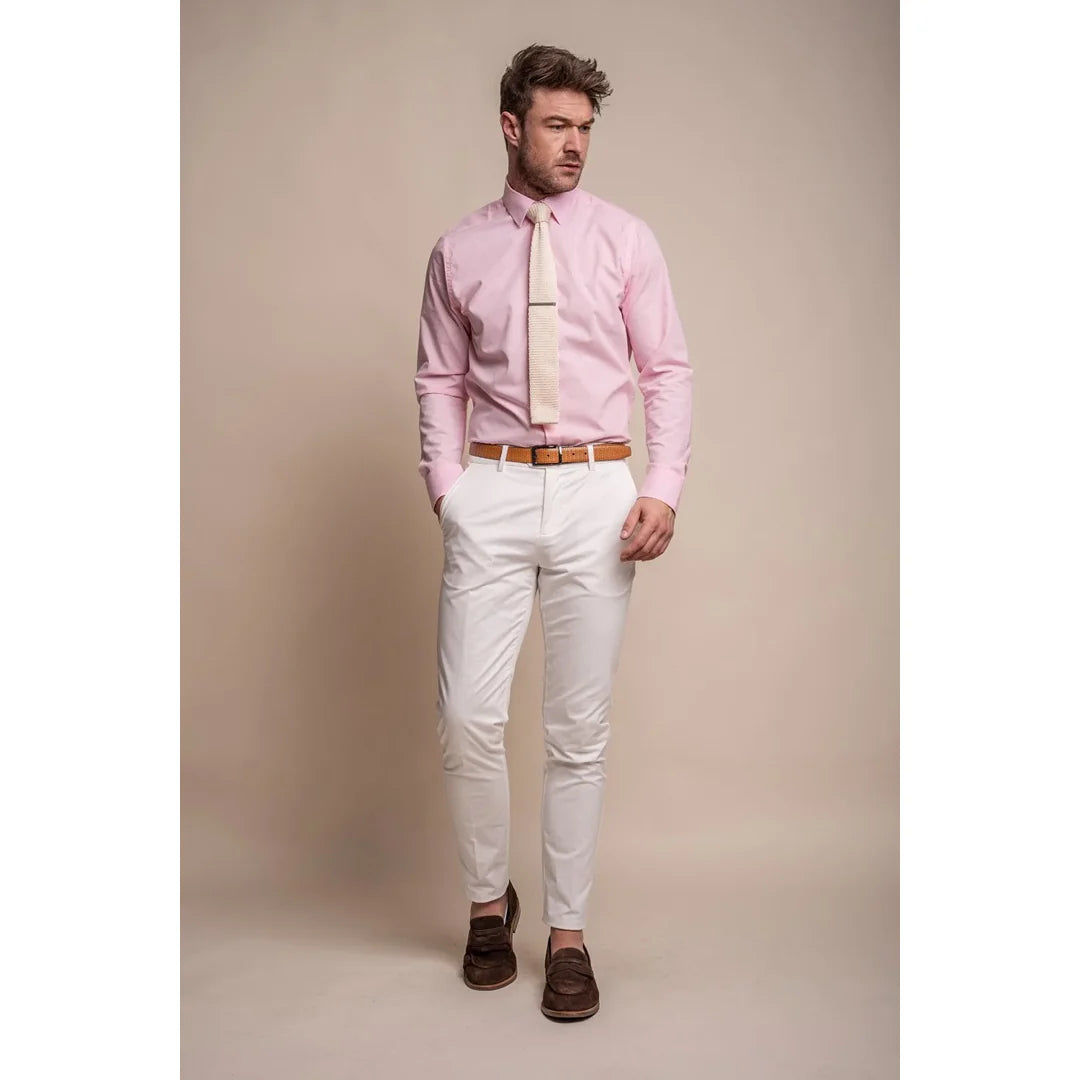 Mario - vyriškos elegantiškos vasarinės kreminės kelnės