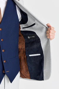 Marko Stone'o kostiumas su kontrastinga „Mayfair Navy“ liemene