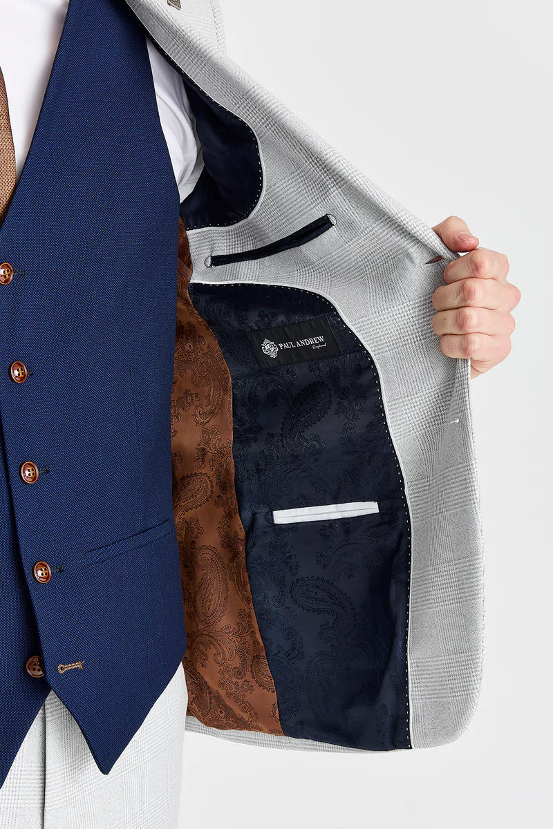 Marko Stone'o kostiumas su kontrastinga „Mayfair Navy“ liemene