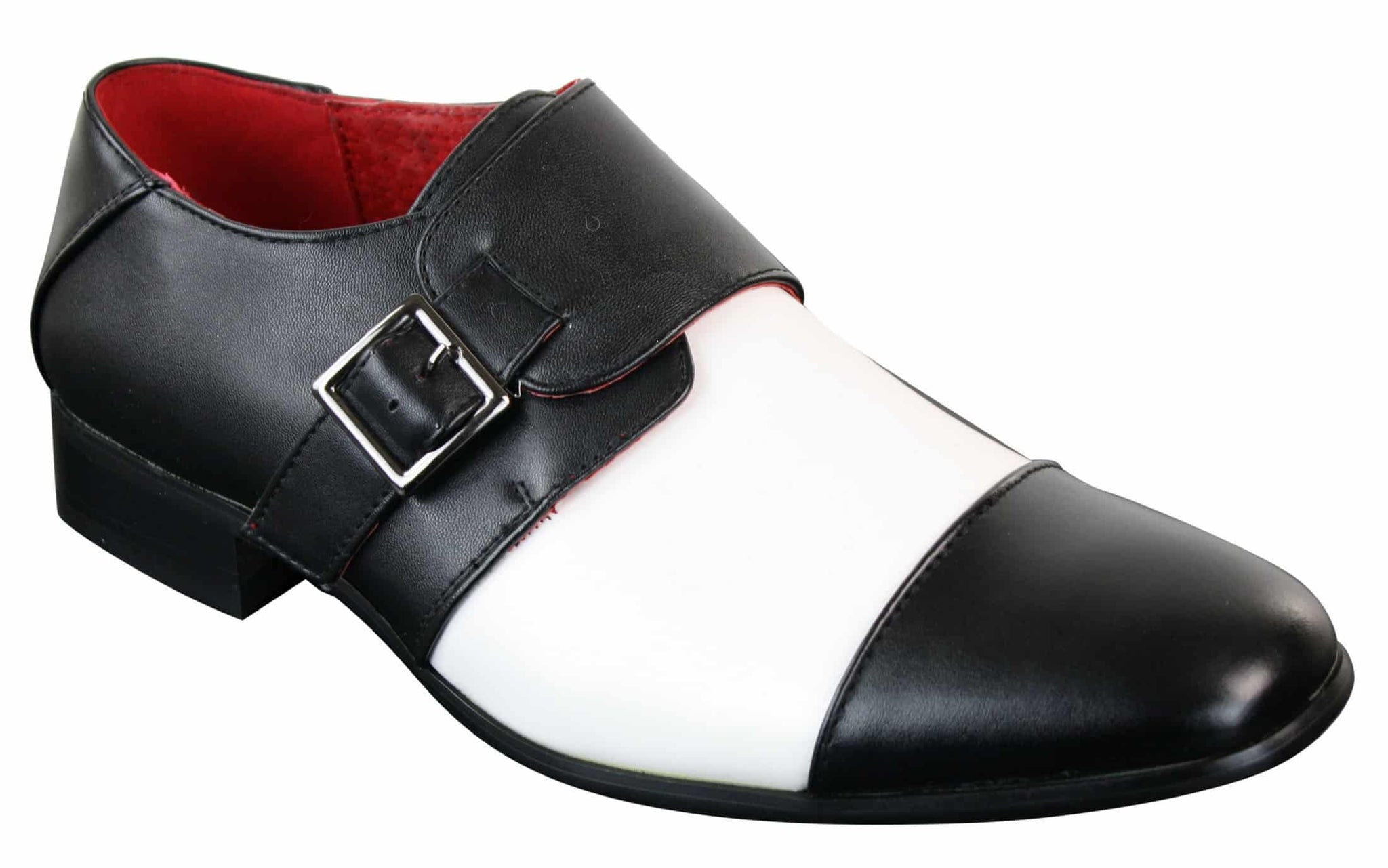 Vyriški užsegami sagties diržo odiniai vidpadžiai elegantiški formalūs juodi balti itališko dizaino batai