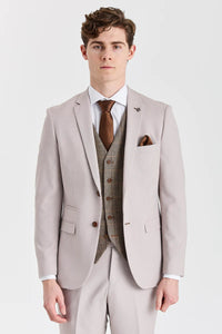„Mayfair Stone“ tekstūruotas kostiumas su ruda „Harris“ tvido liemene