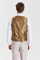 „Mayfair Stone“ tekstūruotas kostiumas su ruda „Harris“ tvido liemene