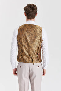 „Mayfair Stone“ tekstūruotas kostiumas su ruda „Harris“ tvido liemene