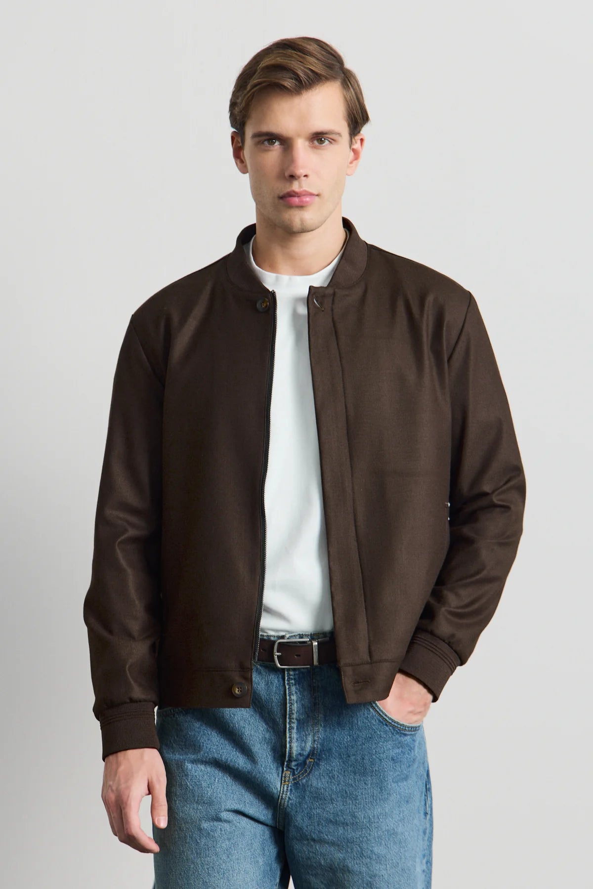 Vyriška ruda minimalistinė elegantiška bomber striukė
