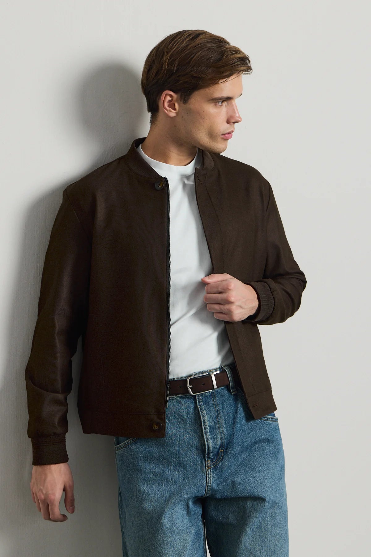 Vyriška ruda minimalistinė elegantiška bomber striukė