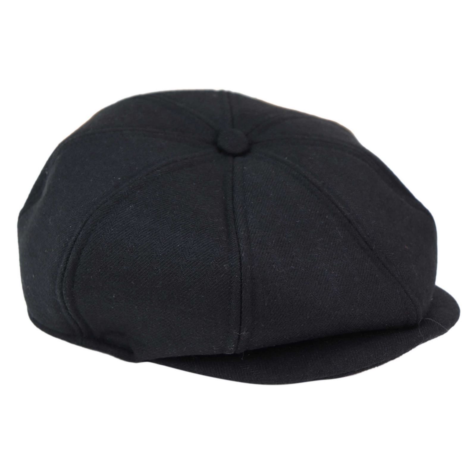 Vyriška 8 panelių „Peaky Blinders“ kepurė - juoda