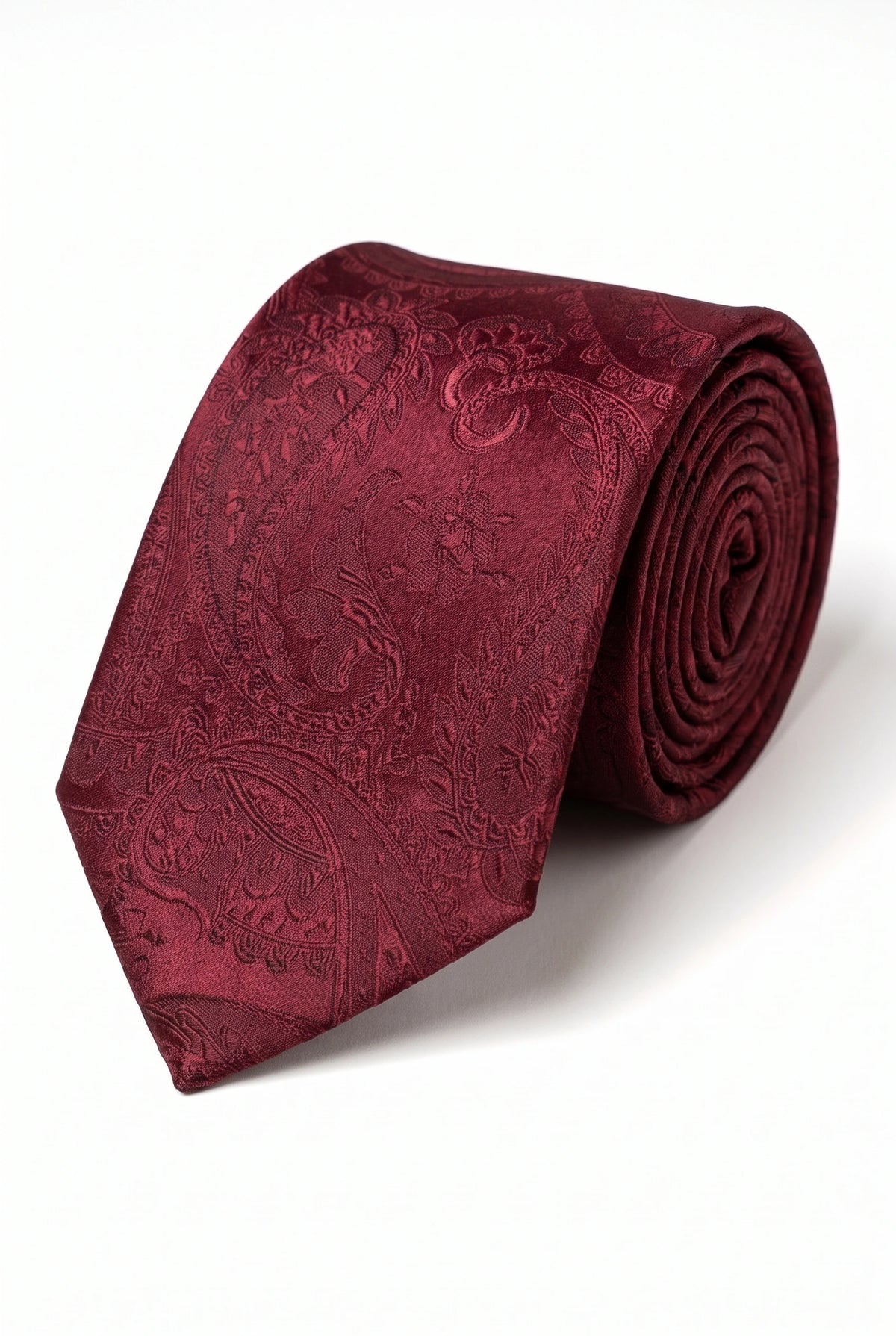 Vyriškas bordo spalvos Paisley rašto kaklaraiščio dovanų rinkinys