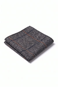 Vyriška tamsiai pilka tvido vilnos mišinio kišeninė nosinaitė