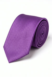 Vyriškas violetinis plonas 6 cm vienspalvis kaklaraištis