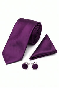Vyriškas violetinis kaklaraiščio rinkinys