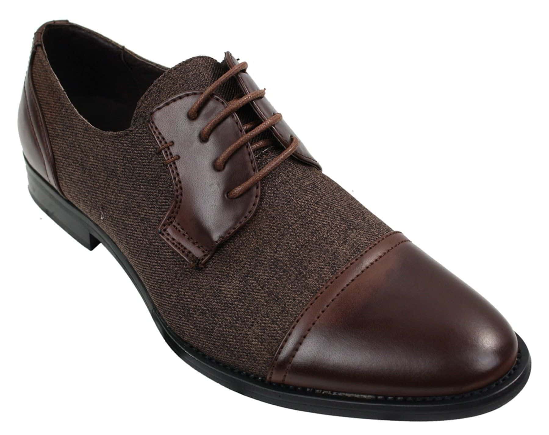 Vyriški elegantiški laisvalaikio stiliaus batai su raišteliais, tvido ir odiniais raišteliais, vintažiniai, retro stiliaus