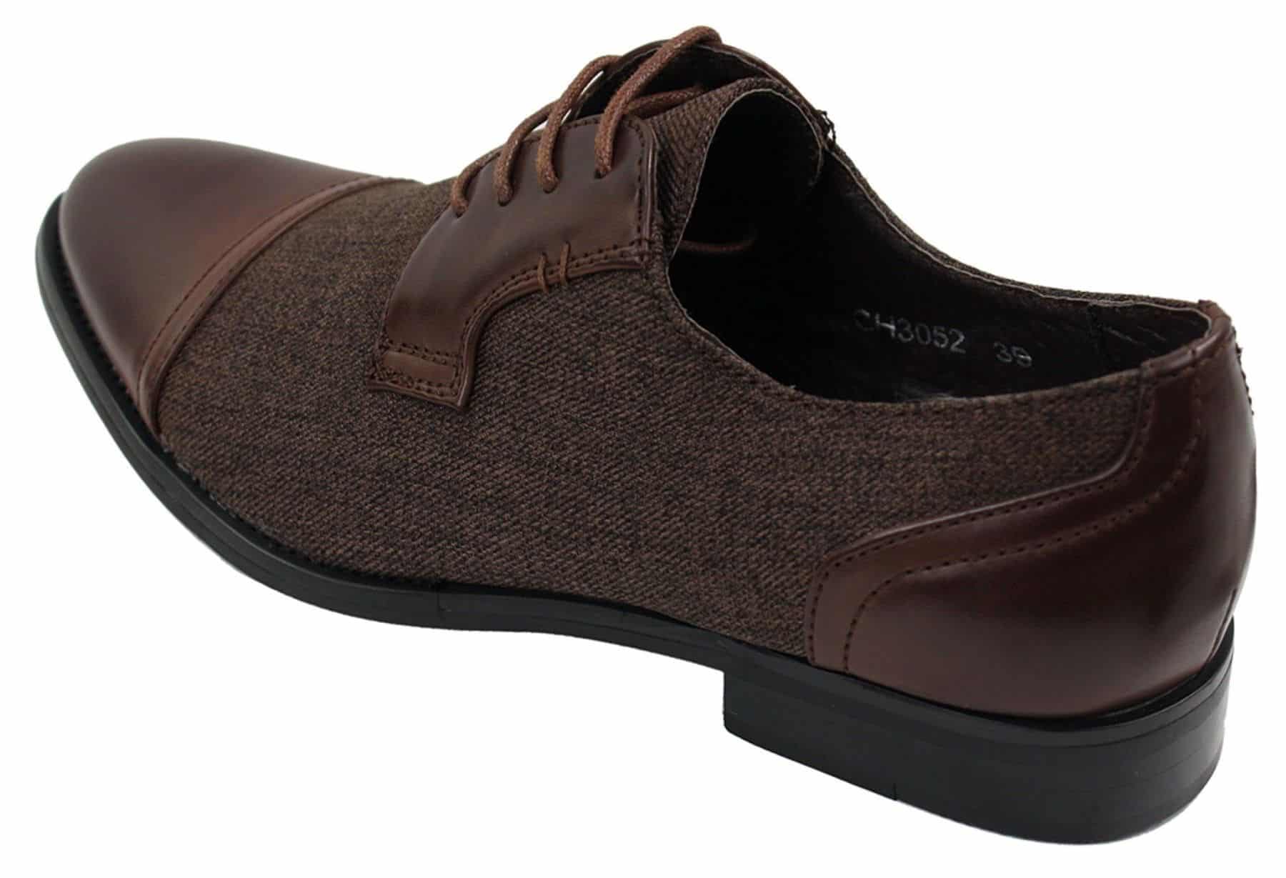 Vyriški elegantiški laisvalaikio stiliaus batai su raišteliais, tvido ir odiniais raišteliais, vintažiniai, retro stiliaus