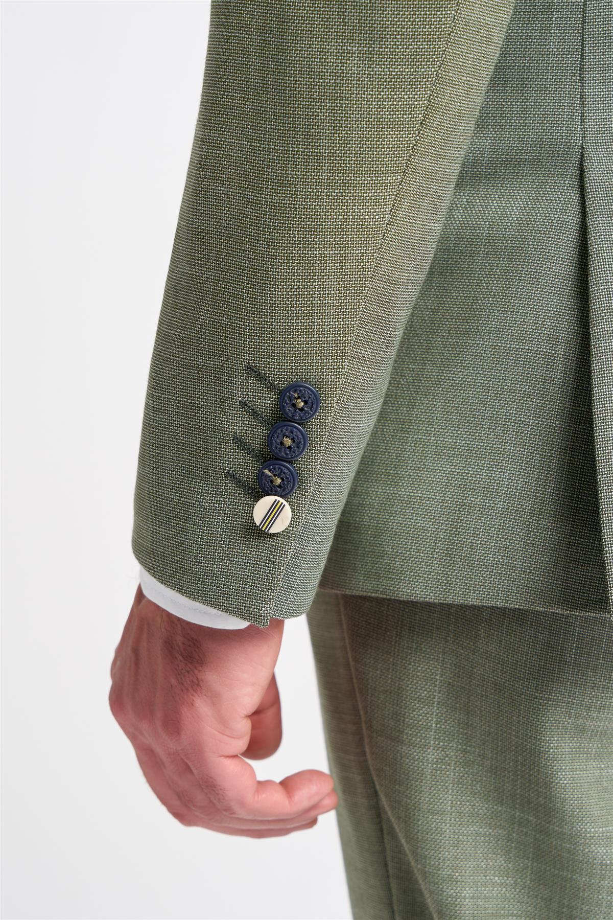 Majamis - vyriškas šalavijų žalios spalvos vasarinis švarkas