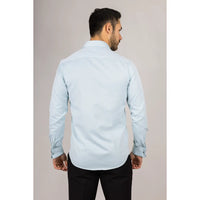 Vyriški žali Oksfordo marškiniai su dvigubomis rankovėmis