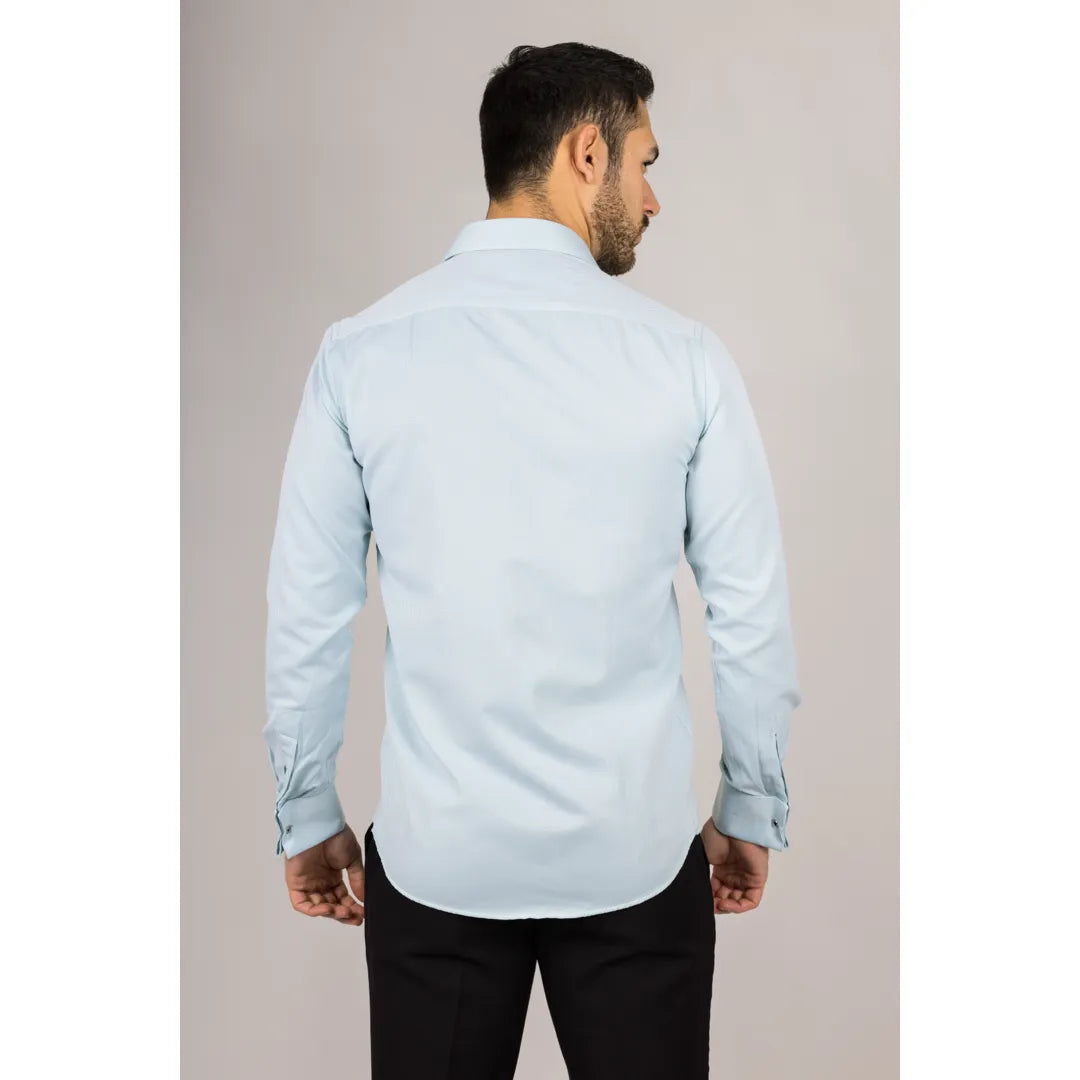 Vyriški žali Oksfordo marškiniai su dvigubomis rankovėmis