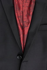 Paul Andrew Parker - vyriškas trijų dalių juodas, priglundantis, pilnas kostiumas, klasikinis, skirtas durų langams, gedulo laidotuvėms