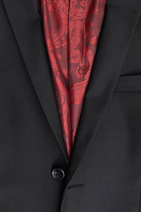 Paul Andrew Parker - vyriškas trijų dalių juodas, priglundantis, pilnas kostiumas, klasikinis, skirtas durų langams, gedulo laidotuvėms