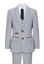 Berniukas, trijų dalių, kreminės smėlio spalvos, tvido languotas, vintažinio retro stiliaus, pritaikyto kirpimo, 1920-ųjų...