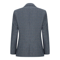 Berniukas, trijų dalių, tamsiai mėlynas, tvido languotas, vintažinis, retro stiliaus, 1920-ųjų metų kirpimas