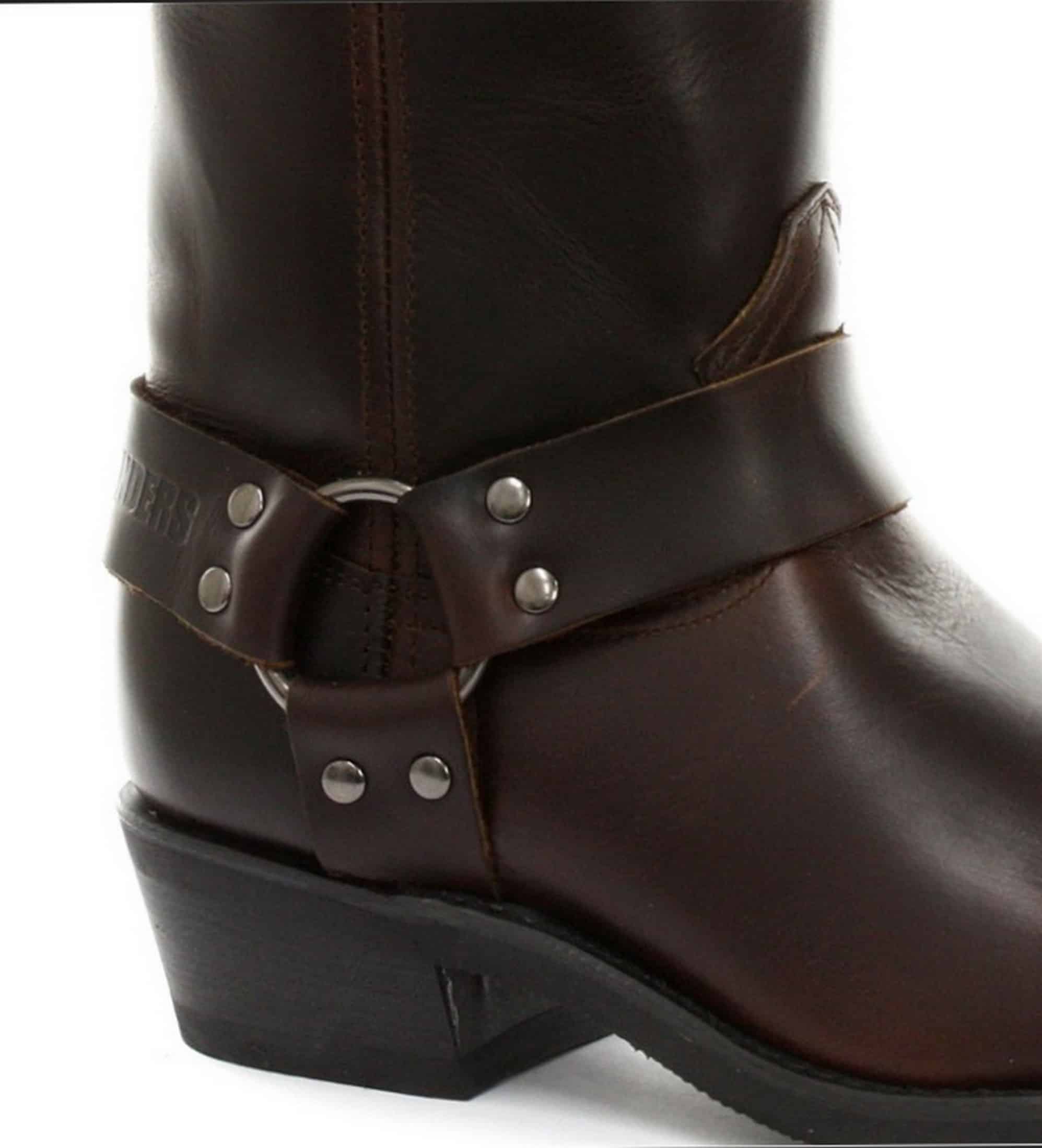 Unisex tikros odos baikerių batai su roko ir pankroko sagtimi, kaubojiško stiliaus, jojimo batai