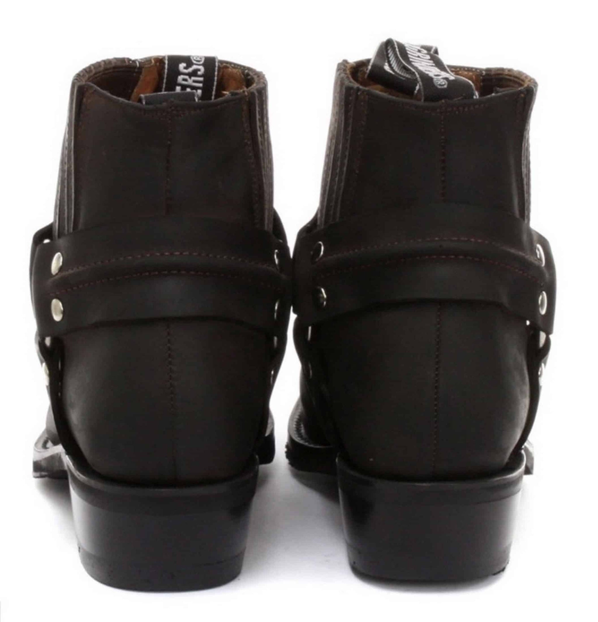 Unisex tikros odos baikerių aulinukai iki kulkšnių, roko, pankroko, šlifavimo sagtimi, kaubojiško stiliaus, jojimo stiliaus