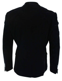 „Cavani Rosa“ – vyriškas minkštas aksominis, juodos ir tamsiai mėlynos spalvos vakarinis švarkas su viena saga, smokingas, švarkas su elegantišku, laisvalaikio kirpimu – juodas