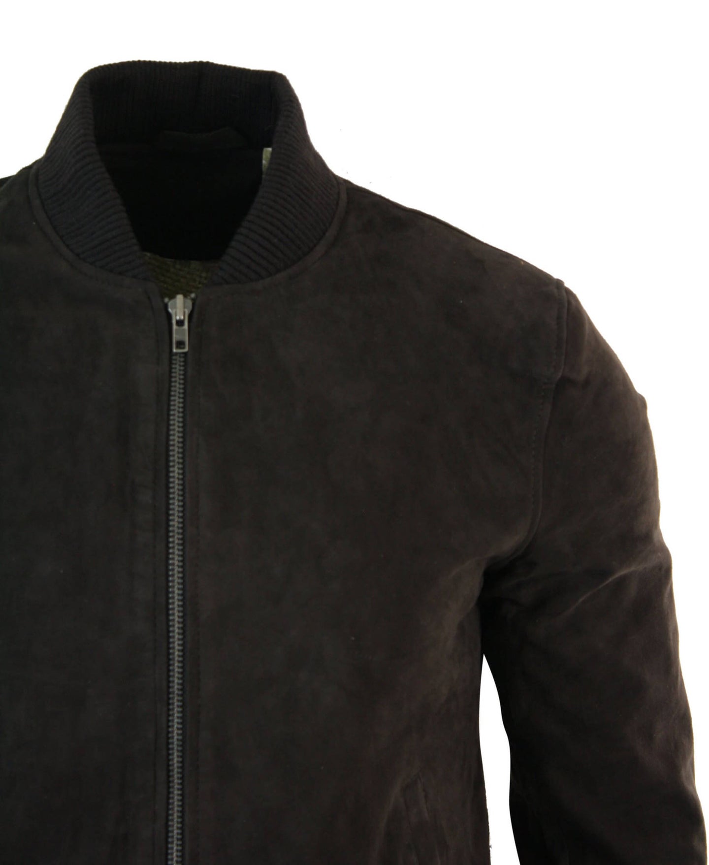 Vyriška zomšos odinė bomber stiliaus striukė iš „Varsity“ klasikinio retro stiliaus – ruda