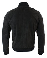 Vyriška zomšos odinė bomber stiliaus striukė iš „Varsity“ klasikinio retro stiliaus – ruda