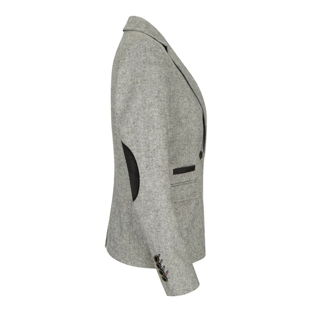 wsn03 - Moteriškas pilkas tvido švarkas su Elow Patch Peaky 1920s raštu