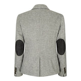 wsn03 - Moteriškas pilkas tvido švarkas su Elow Patch Peaky 1920s raštu